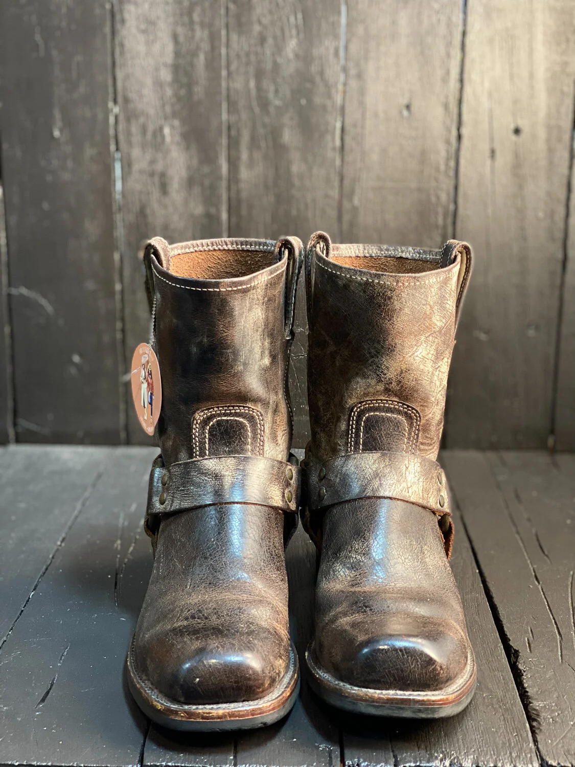 Womens US 11.5 Frye Harness Boots FauxyFurr Vintage Handmade